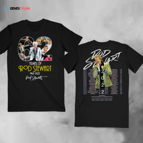 Rod Stewart 2023 Concert Tour T-Shirt, 62 Years Of Rod Stewart 1960 – 2023 T-Shirt