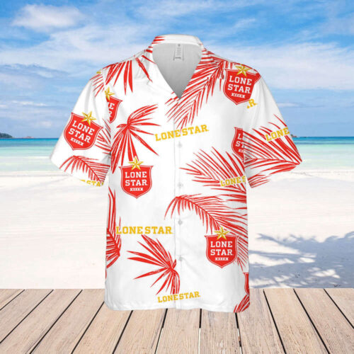 Tropical Lone Star Beer Hawaiian Shirt Summer Party Schlitz Drink