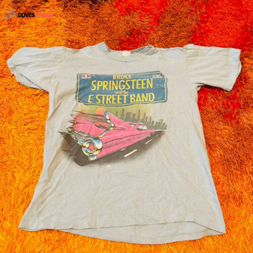 Vintage 1980s Bruce Springsteen Born in the USA Baby Blue Tour Shirt