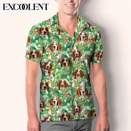 Welsh Springer Spaniel Hawaiian Print Shirts – Mens Hawaiian Shirt – Gift For Dog Lovers