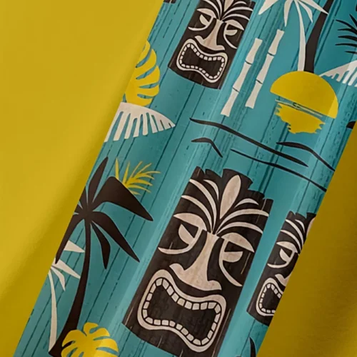 Summer With Tiki Bar Palm Tree Style Short-Sleeve Hawaiian Shirt For Vacay