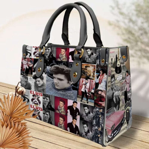 Vintage Elvis Presley Leather Handbag: Custom & Handmade Travel Bag for Women