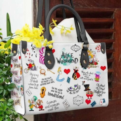 Cute Alice in Wonderland Leather Handbag – Personalized  Disney-inspired  Handmade Bag