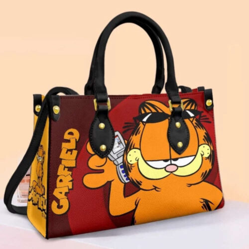 Personalized Garfield Leather Handbag – 3D Design  Love Disney – Handmade Women s Bag