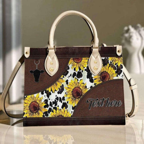 Stylish Sunflower Leather Bag: Handmade Women s Crossbody & Shoulder Handbag  Personalized & Perfect for Teachers