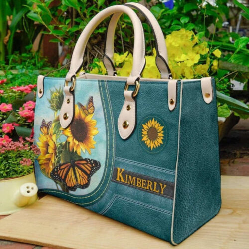 Stylish Sunflower Leather Bag: Handmade Women s Crossbody & Shoulder Handbag  Personalized & Perfect for Teachers