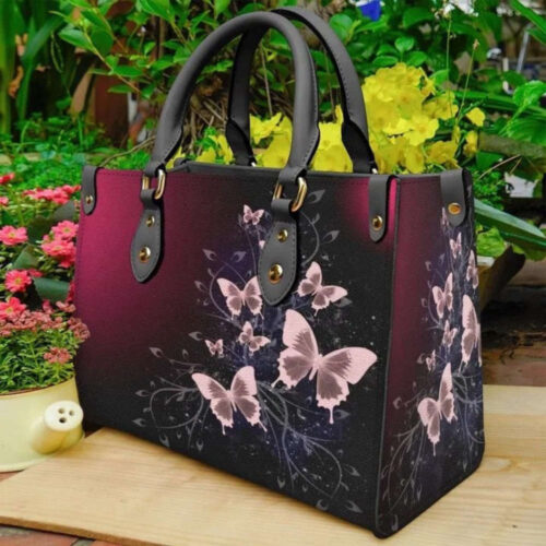 Personalized Butterfly Leather Handbag: 3D Design  Love Animal  Handmade & Stylish