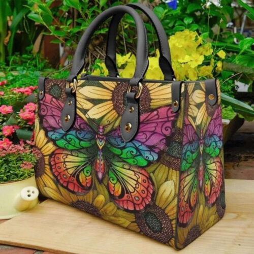 3D Butterfly Leather Handbag: Personalized  Handmade Women s Animal Bag
