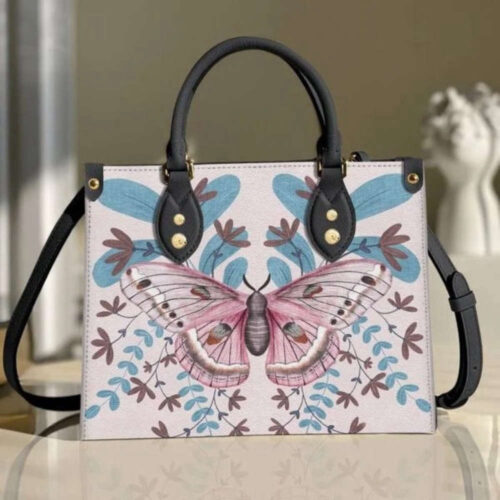 Personalized 3D Butterfly Leather Handbag – Handmade Love Animal Bag