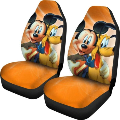 Mickey & Pluto Cartoon Car Seat Covers – Protect Your Car Seats with Disney Fan Gifts!