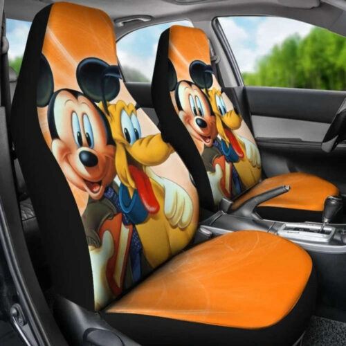 Mickey & Pluto Cartoon Car Seat Covers – Protect Your Car Seats with Disney Fan Gifts!