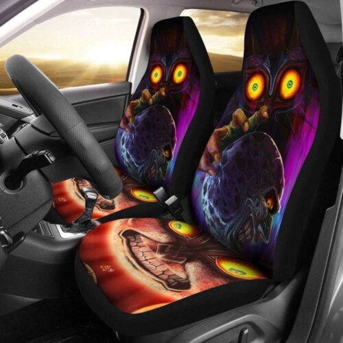 The Legend Of Zelda Car Seat Covers Set | Zelda Video Game Car Accessories | Zelda Majora’s Mask Seat Cover For Car