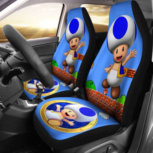 Super Mario Toad Car Seat Covers Set   Bros Car Accessories   Mario Video Game Seat Cover