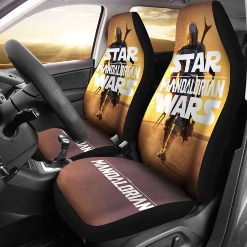 Mandalorian Car Seat Covers Set – Stylish Accessories for Your Car with Baby Yoda Design