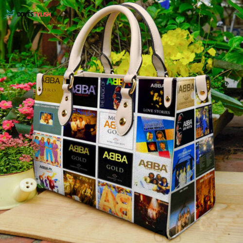 ABBA Vintage Leather Handbag: Custom  Handmade Travel & Teacher Shoulder Bag – Perfect Gift for Fans