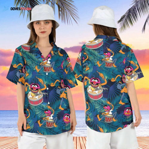 Animal Muppet Summer Hawaiian Shirt, Muppets the Show Tropical Hawaii Shirt, Muppet Drum Aloha Shirt, Muppet Summer Beach Short Sleeve Shirt