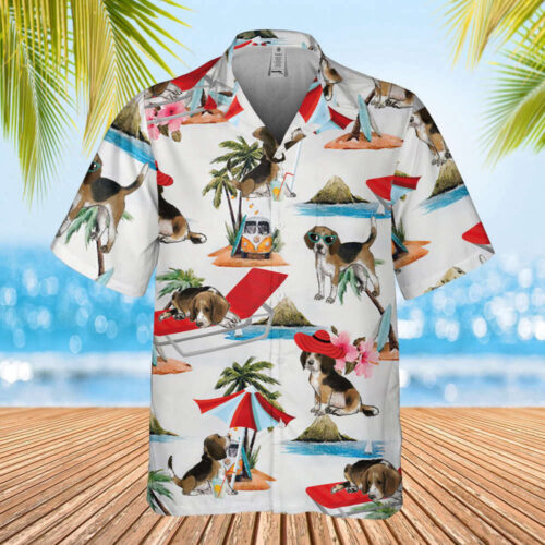 Beagle Summer Beach Hawaii Shirt: Perfect Gift for Beagle Mom & Dad  Hawaiian Shirt for Dog Lovers