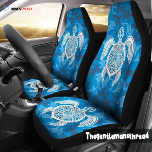 Blue Hawaiian Shark Sea Turtle Car Seat Cover – Custom Cushion & Protector