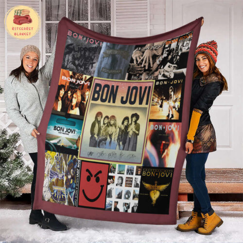 Bon Jovi Fleece Blanket: Rock Music Lover s Perfect Gift – Hard Rock Mink Sherpa Quilt
