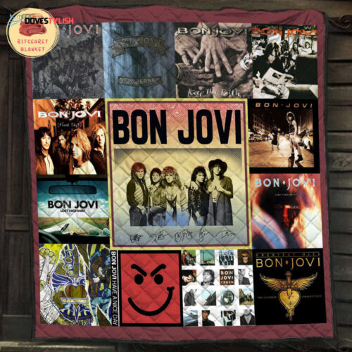 Bon Jovi Fleece Blanket: Rock Music Lover s Perfect Gift – Hard Rock Mink Sherpa Quilt