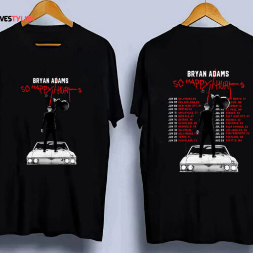 Bryan Adams Tour 2023 T-Shirt, So Happy Hurts Tour, Vintage Bryan Adams Shirt, 1985 Bryan Adams Shirt, Vintage Pop Rock Music Fan Shirt