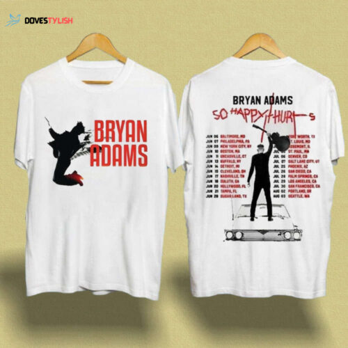 Bryan Adams Tour 2023 T-Shirt, So Happy Hurts Tour, Vintage Bryan Adams Shirt, 1985 Bryan Adams Shirt, Vintage Pop Rock Music, Gift For Fan