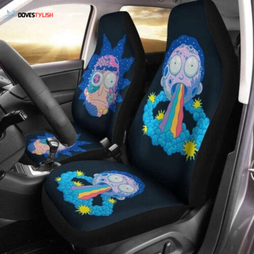 Colorful Rick And Morty Car Seat Cover – Custom Front Seat Protector & Cushion