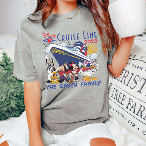 Comfort Colors® Personalized Disney Cruise Line 2023 Shirt, Disney Family Cruise Shirt, Disney Cruise Trip Shirt, Family Vacation 2023 Shirt