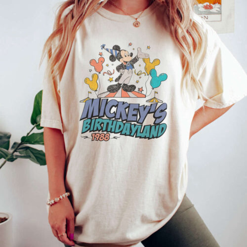 Comfort Colors® Retro Mickeys Birthdayland 1988 Shirt, Disney Birthday Shirt, Vintage Mickey Shirt, Wdw Birthdayland, Mickey Anniversary