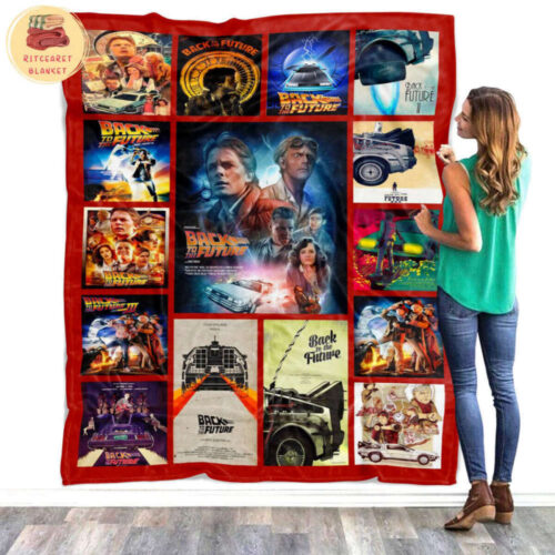 Cozy Back to the Future Fleece Blanket – Mink Sherpa Film – Science Fiction Gift