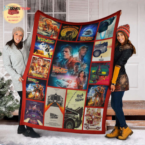 Cozy Back to the Future Fleece Blanket – Mink Sherpa Film – Science Fiction Gift