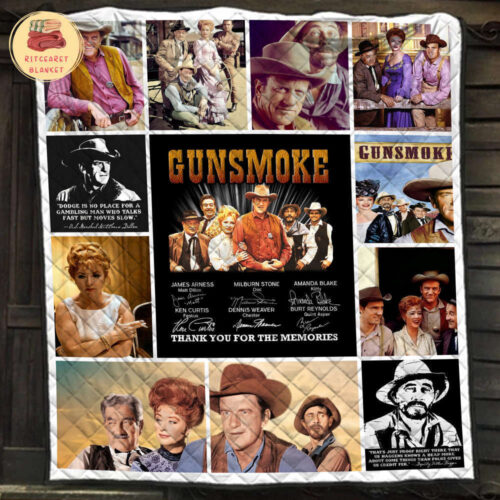 Cozy Gunsmoke Movie Fleece & Sherpa Blanket – Western Cowboy Design