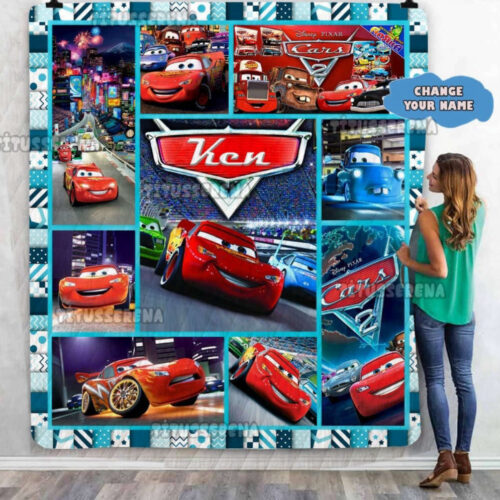 Custom Cars Lightning McQueen Quilt Fleece Blanket Perfect Cars Birthday & Christmas Gifts for Toddlers