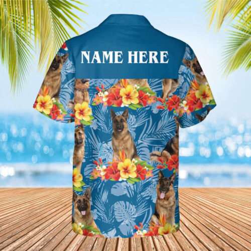 Custom German Shepherd Hawaiian Shirt: Personalized Dog & Name Summer Shirts for Men