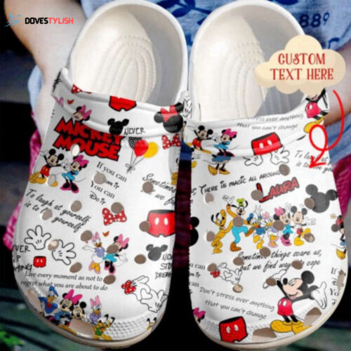 Custom Name Mickey Cute Slippers  Personalized Disney Clogs for Disney Fans