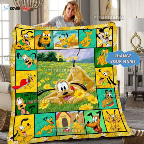 Custom Pluto Dog Quilt Blanket – Ideal Gift for Kids and Parents Mickey Mouse Cartoon