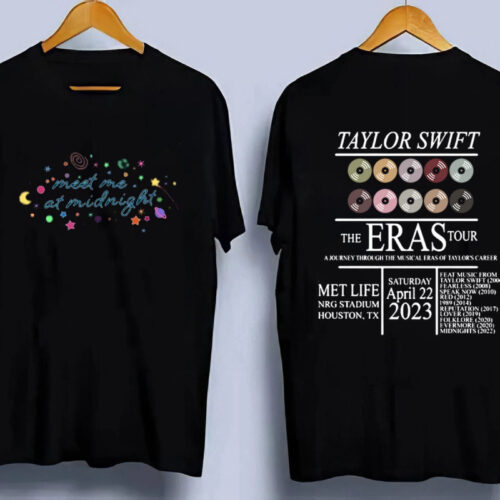 Custom The Eras Tour Shirt, Eras Tour Shirt 2 Side Printed, Meet Me At Midnight Tshirt, Swiftie Merch, Custom TS Shirt, Eras Tour Merch