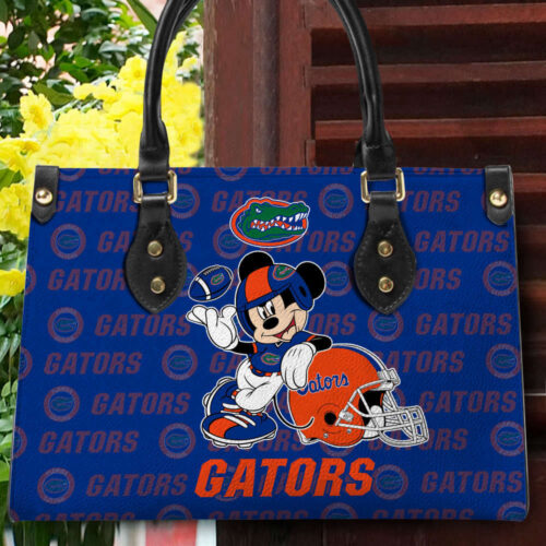 Customized Florida Gators Mickey Women Leather PU Hand Bag and Women Wallet Combo Disney Bag and Wallet
