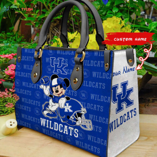 Customized Kentucky Wildcats Mickey Women Leather PU Hand Bag and Women Wallet Combo Disney Bag Wallet