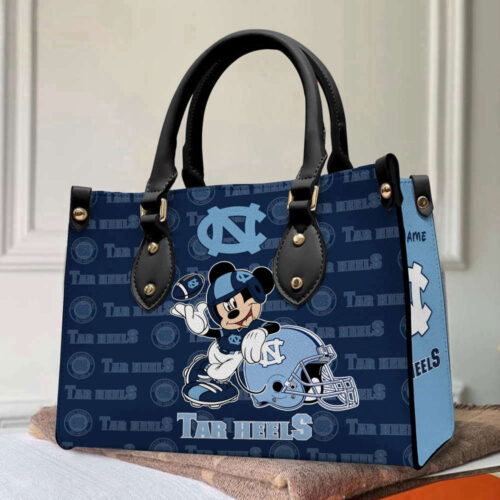 Customized North Carolina Tar Heels Mickey Women Leather PU Hand Bag and Women Wallet ComboDisney Bag and Wallet Disney Bag and Wallet