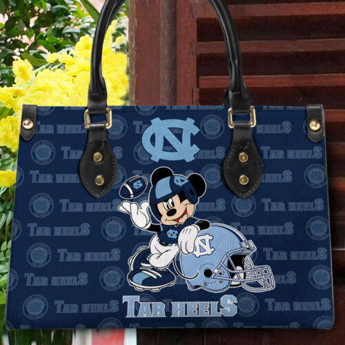 Customized North Carolina Tar Heels Mickey Women Leather PU Hand Bag and Women Wallet ComboDisney Bag and Wallet Disney Bag and Wallet