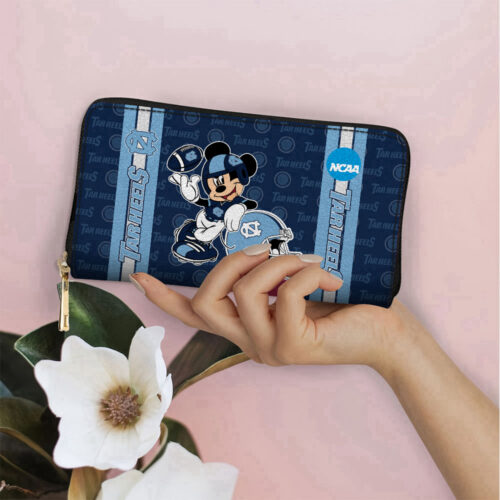 Customized North Carolina Tar Heels Mickey Women Leather PU Hand Bag and Women Wallet ComboDisney Bag and Wallet Disney Bag and Wallet