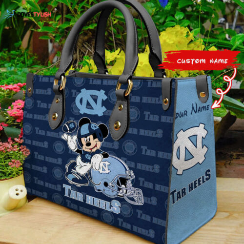 Customized North Carolina Tar Heels Mickey Women Leather PU Hand Bag and Women Wallet ComboDisney Bag and Wallet Disney Bag and Wallet
