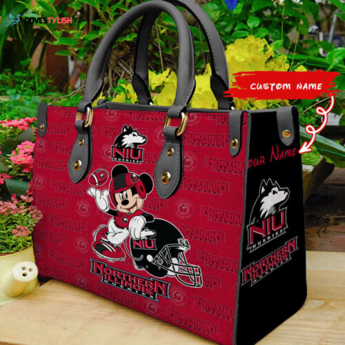 Customized Northern Illinois Mickey Women Leather PU Hand Bag and Women Wallet ComboDisney Bag and Wallet Disney Bag and Wallet