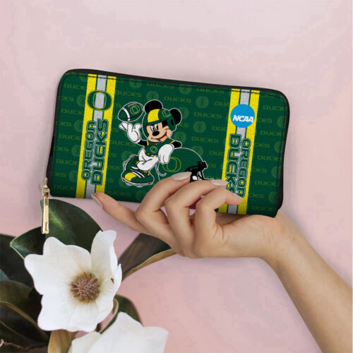 Customized Oregon Ducks Mickey Women Leather PU Hand Bag and Women Wallet ComboDisney Bag and Wallet Disney Bag and Wallet