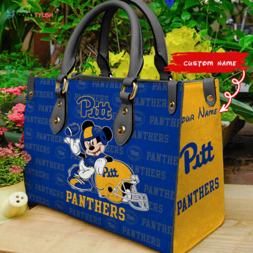 Customized Pittsburgh Panthers Mickey Women Leather PU Hand Bag and Women Wallet ComboDisney Bag and Wallet Disney Bag and Wallet