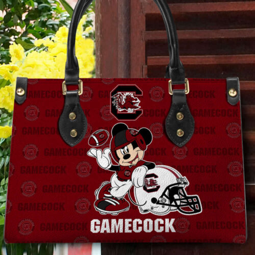 Customized South Carolina Gamecocks Mickey Women Leather PU Hand Bag and Women Wallet ComboDisney Bag and Wallet Disney Bag and Wallet