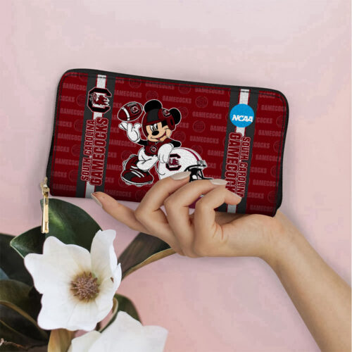 Customized South Carolina Gamecocks Mickey Women Leather PU Hand Bag and Women Wallet ComboDisney Bag and Wallet Disney Bag and Wallet