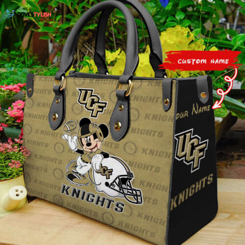 Disney Bag and WalletCustomized UCF Knights Mickey Women Leather PU Hand Bag and Women Wallet Combo
