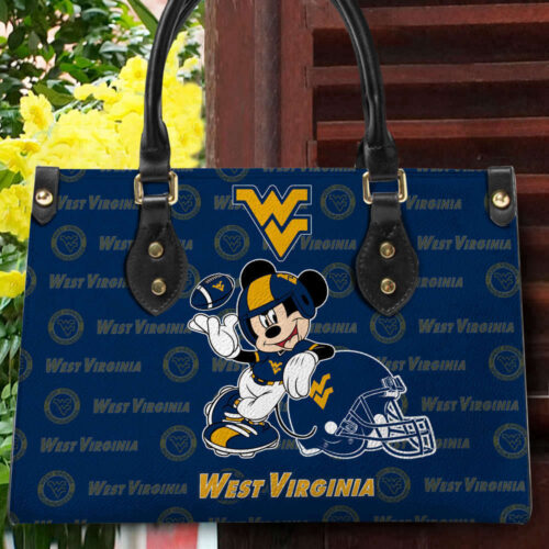 Disney Bag and WalletCustomized West Virginia Mountaineers Mickey Women Leather PU Hand Bag and Women Wallet Combo